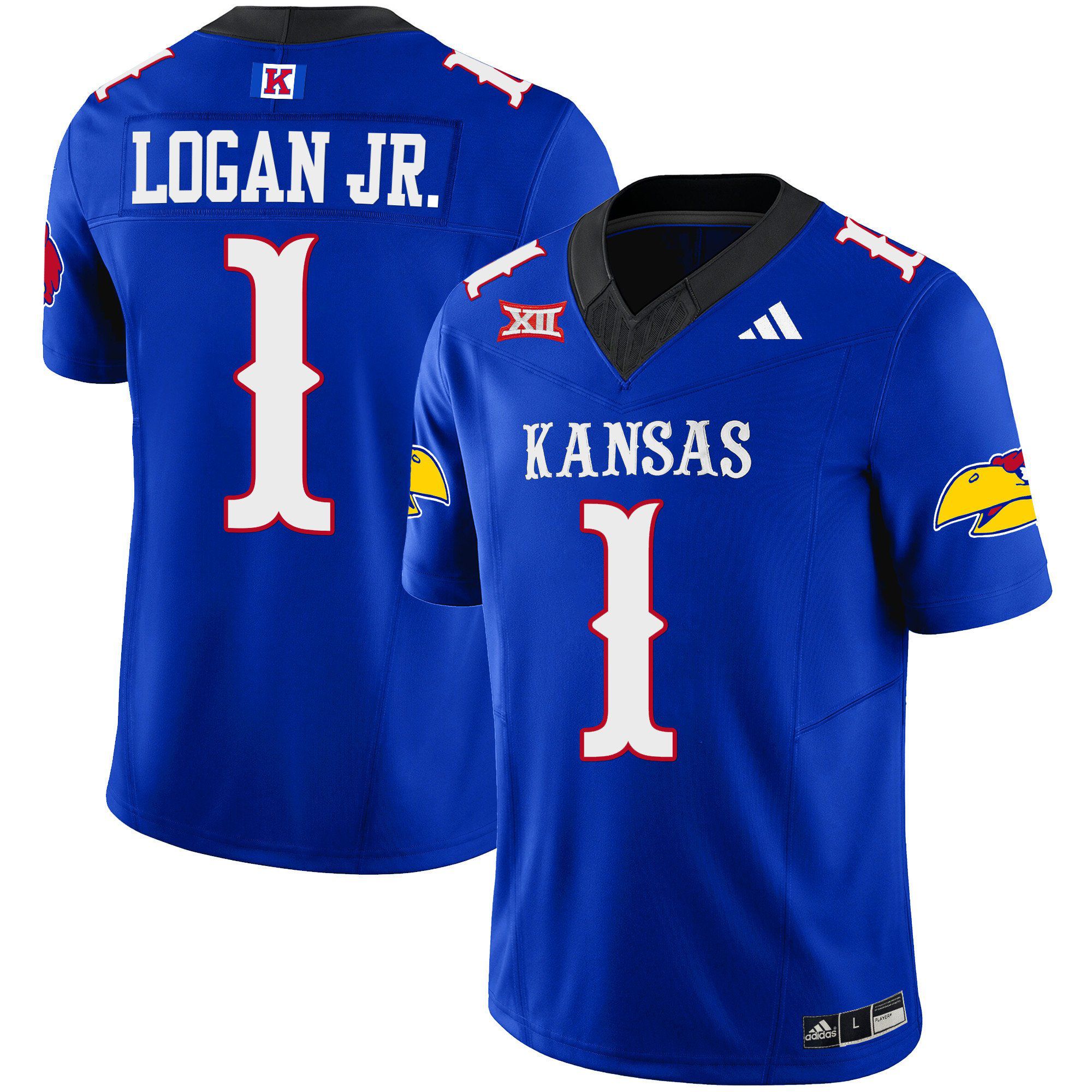 Men Kansas Jayhawks #1 Logan jr Blue 2024 Blackhawk Vapor Limited NCAA Jersey->indianapolis colts->NFL Jersey